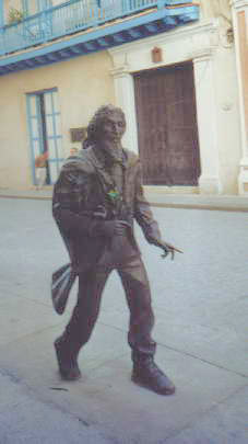 El Caballero walking statue